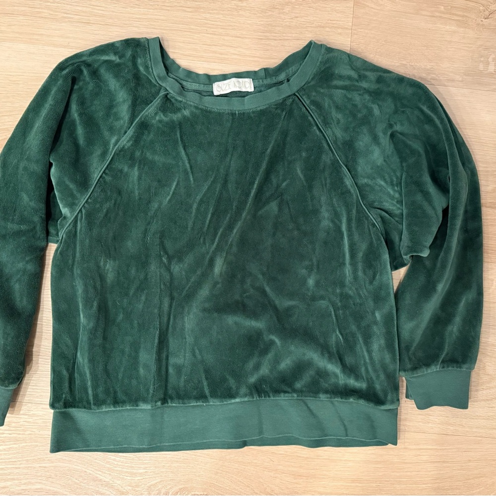 Suzi Kondi Green Velvet Sweatshirt